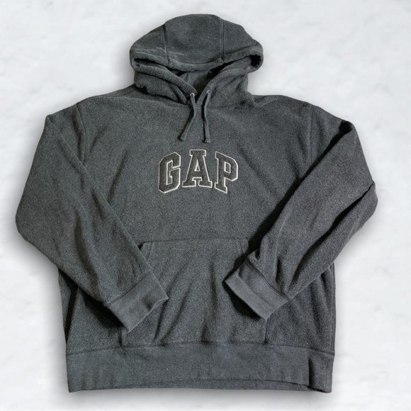 GAP Spellout Logo Pullover Men's Grey Hoodie - Picture 1 of 3